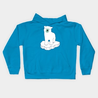 Cute Polar Bear floating on an iceberg - by Cecca Designs Kids Hoodie